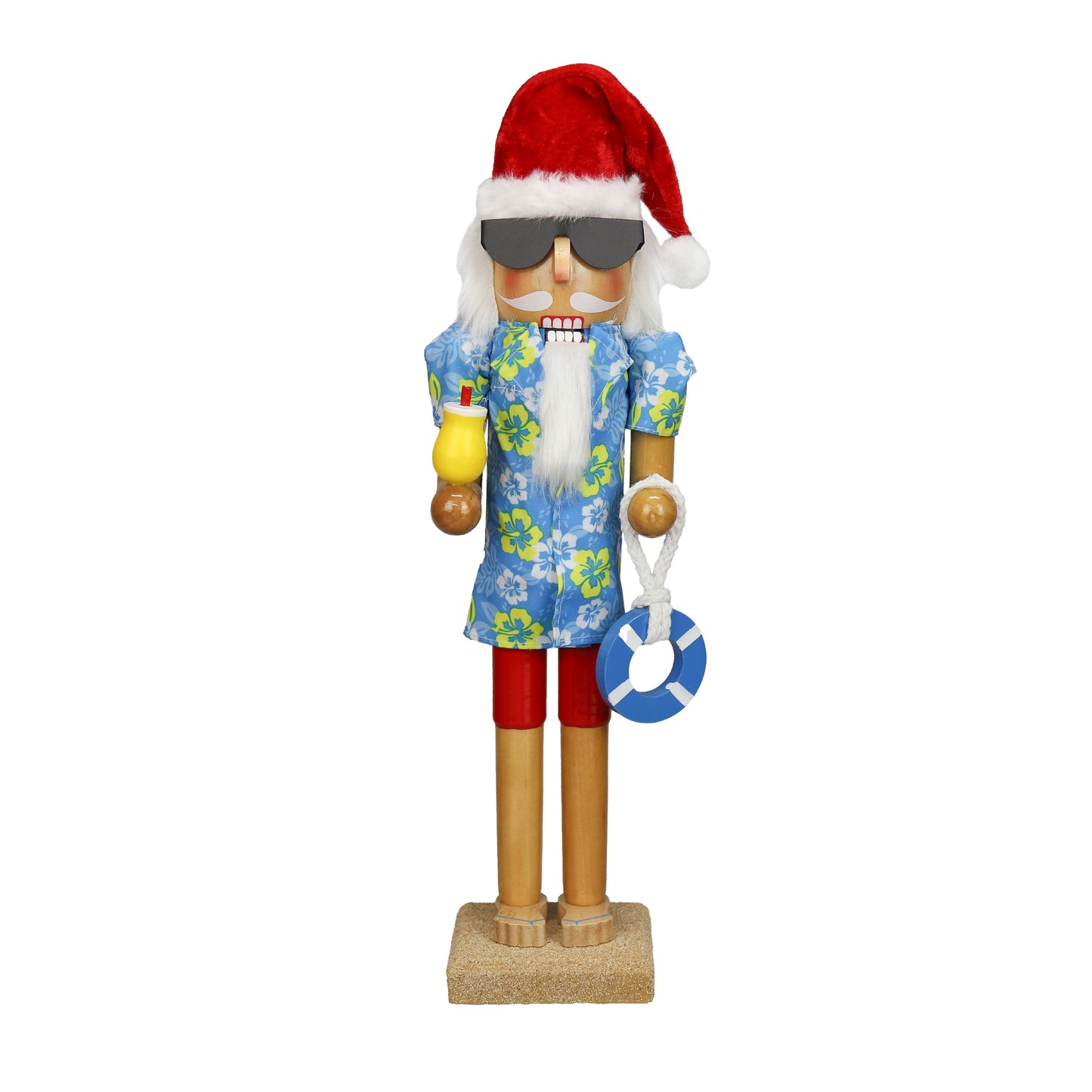 Christmas Nutcracker – Tropical Santa with Hawaiian Shirt & Sunglasses
